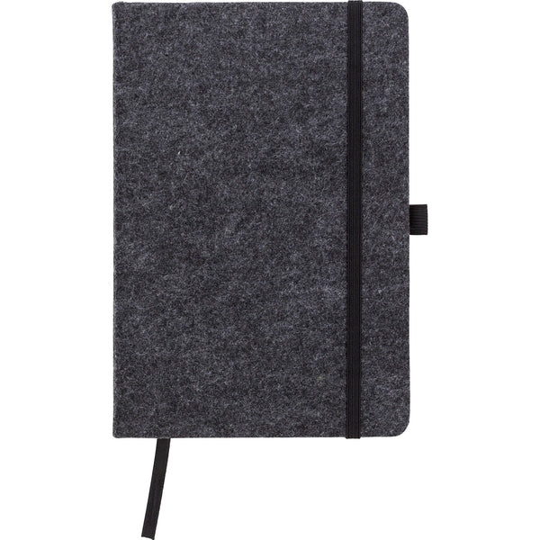 Branded Treworgie RPET felt notebook (A5)