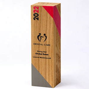 18cm x 6cm x 6cm Beech Square Column Award