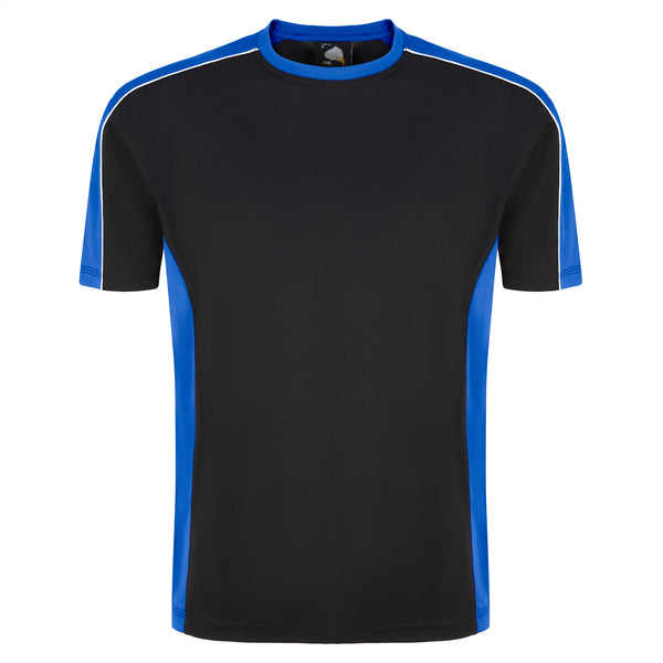 Orn Avocet Two Tone Polyester T-Shirt Black/Royal