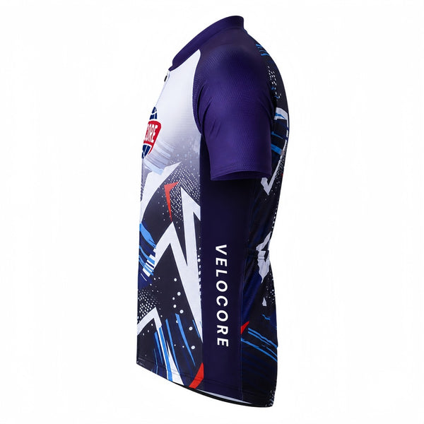 Raglan Unisex Sublimated Stand Collar Short Sleeves Cycling Jersey - 150gsm