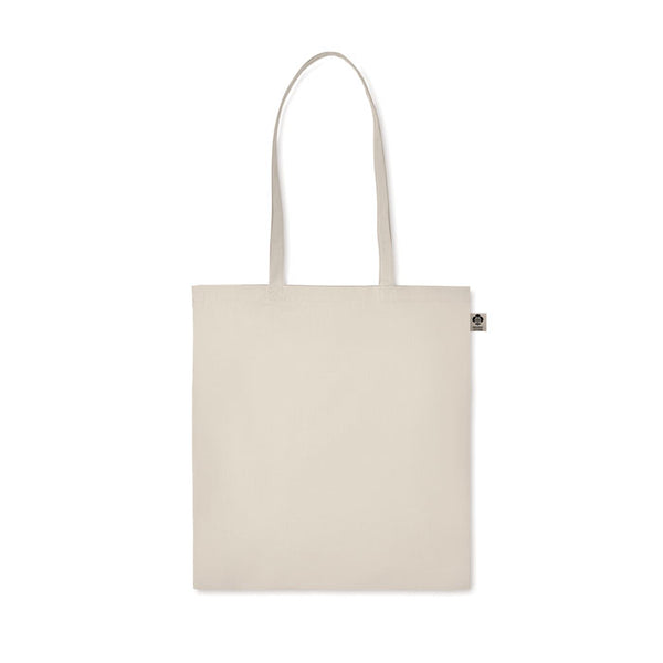 140 gr/m² Organic cotton shopping bag with Long Handles