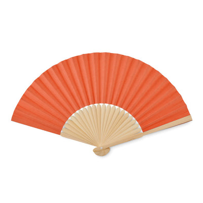 Branded Manual hand fan with bamboo handle