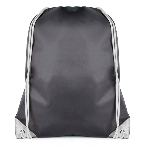 Black 210D Polyester drawstring rucksack