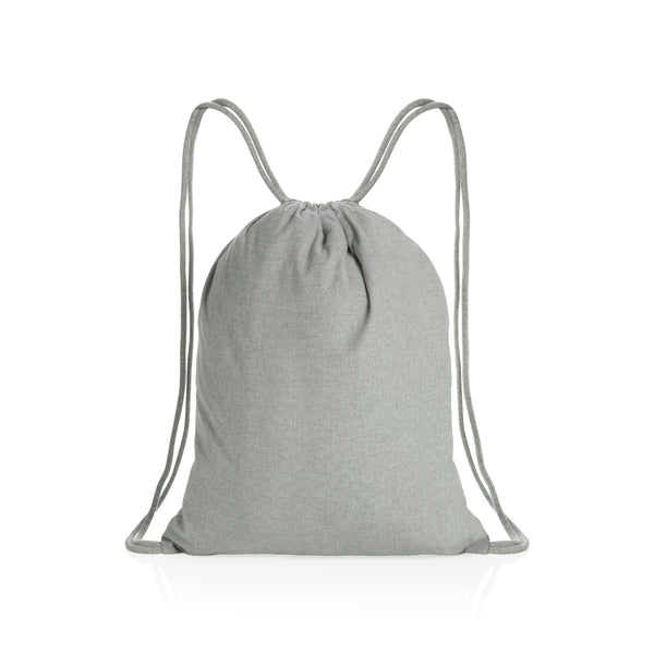 Branded Impact AWARE™ recycled cotton drawstring backpack 145g