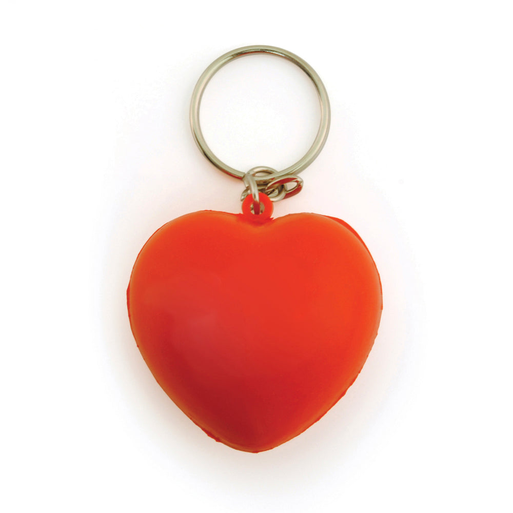 Red Heart shaped keyring perfect for stress squeezing or fidget.