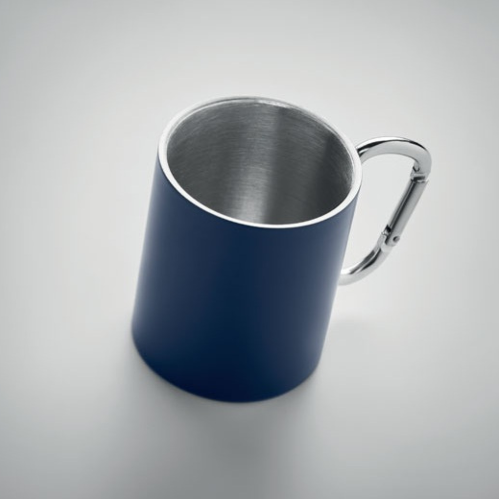 Branded Double wall metal mug 300 ml