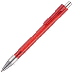 CAYMAN Translucent ball pen with chrome trim.