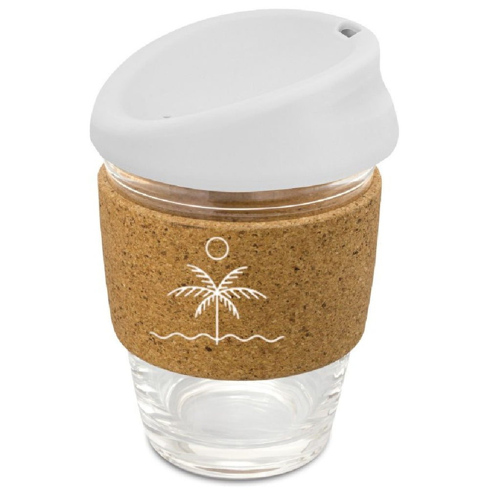 Branded Glass Coffee Cup with Cork Band - Kiato Cup