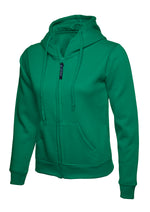 Branded Ladies Classic Full Zip Hooded Sweatshirt