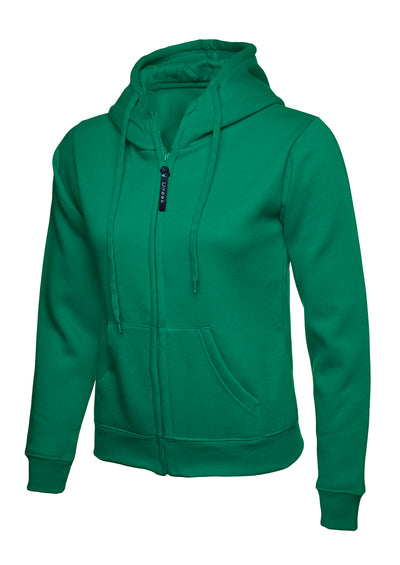 Branded Ladies Classic Full Zip Hooded Sweatshirt