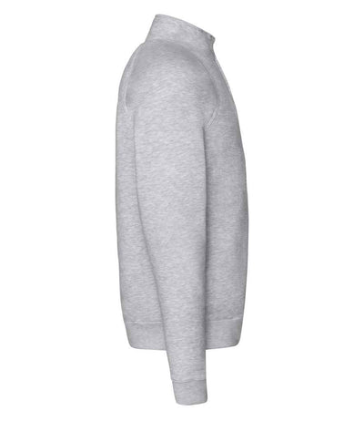 Fruit of the Loom Premium Zip Neck Sweatshirt Heather Grey
