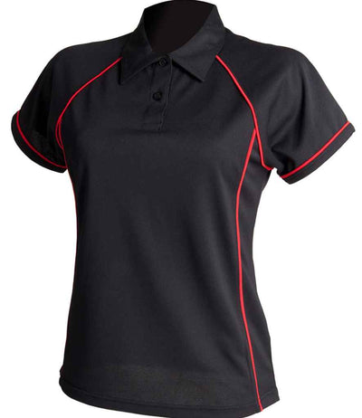 Finden and Hales Ladies Performance Piped Polo Shirt