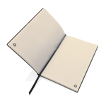 Branded A5 recycled leather notebook
