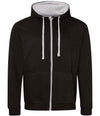 AWDis Varsity Zoodie Jet Black/Heather Grey
