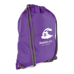 Branded 300D polyester drawstring bag with Thick cord and Side zip pocket