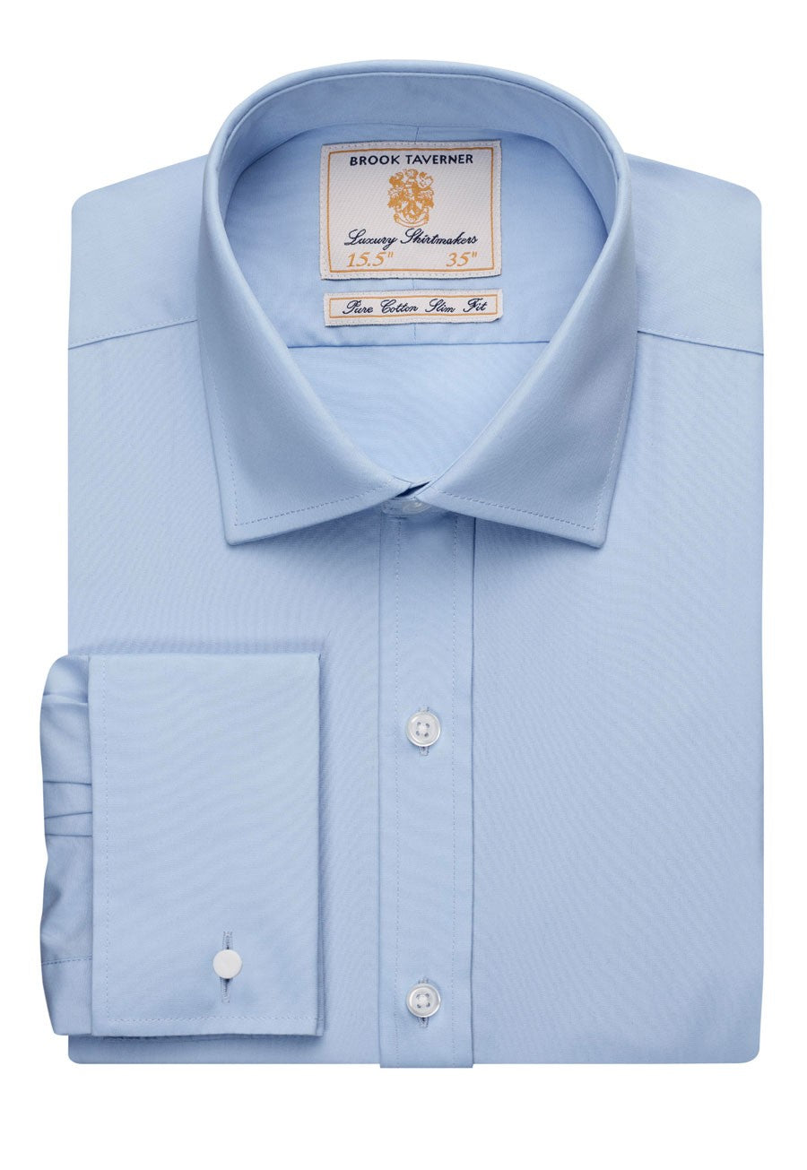 Branded Brook Taverner Chelford Slim Fit Shirt Cotton Poplin