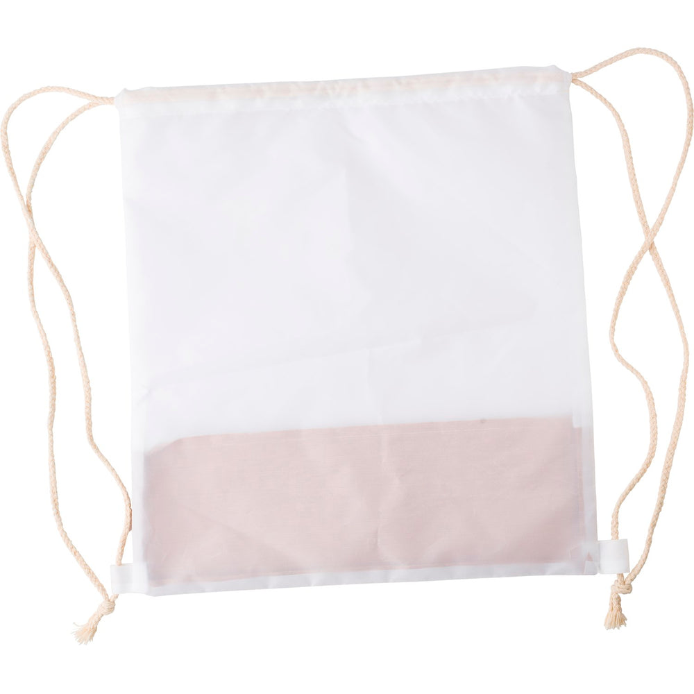 Branded Aumit RPET and cork drawstring backpack