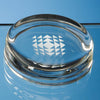 Branded 7cm Round Glass Paperweight
