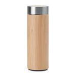 Branded Double wall bamboo flask with tea infuser 400ml