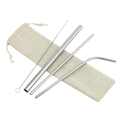 Branded Metal Straw Set