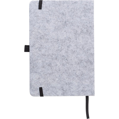 Branded Treworgie RPET felt notebook (A5)
