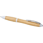 Nash bamboo ballpoint pen with white accents