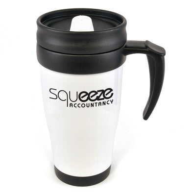 Branded Polo Plus 400 ml Plastic Solid Coloured Travel Mug