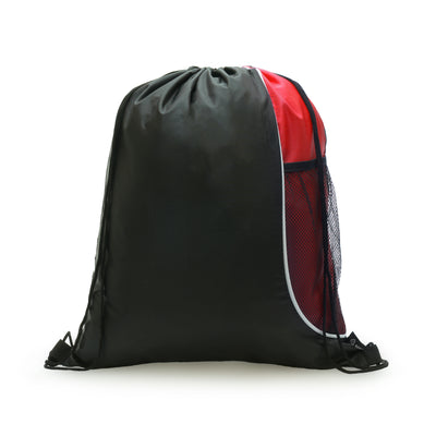 Black 210d RPET Drawstring Bag with trim