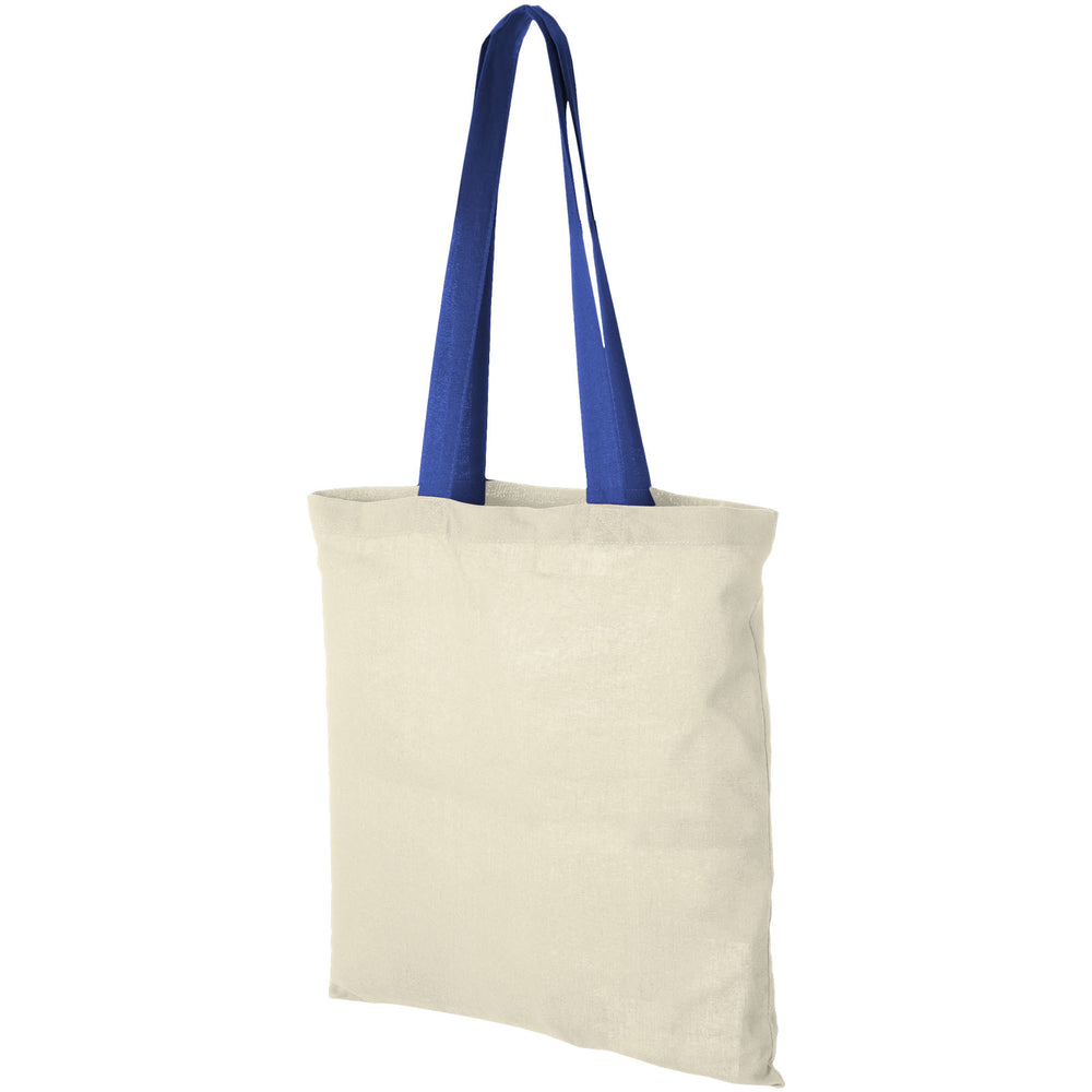 Branded Nevada 100 g/m² cotton tote bag coloured handles 7L