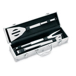 Branded 3 BBQ tools in aluminium case
