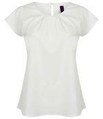 Branded Henbury Ladies Pleat Front Short Sleeve Blouse