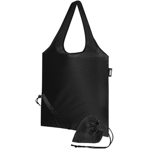 Sabia RPET foldable tote bag 7L in both the folded and unfolded look in black