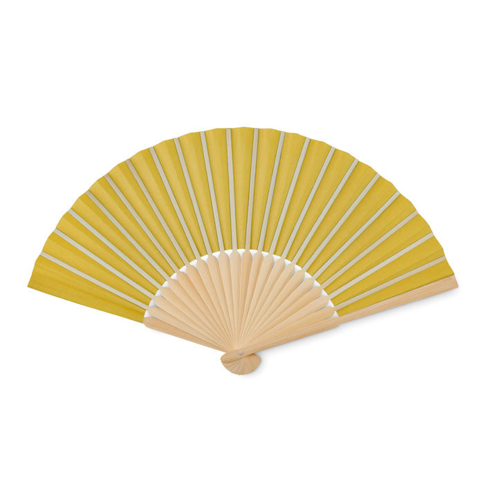 Branded Manual hand fan with bamboo handle