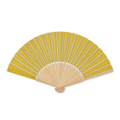 Branded Manual hand fan with bamboo handle