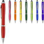 Nash stylus ballpoint pen with coloured grip in all 8 colours; red, magenta, orange, yellow, green, lime, blue or purple