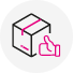 Package with thumb up icon