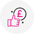Thumb up and coin icon